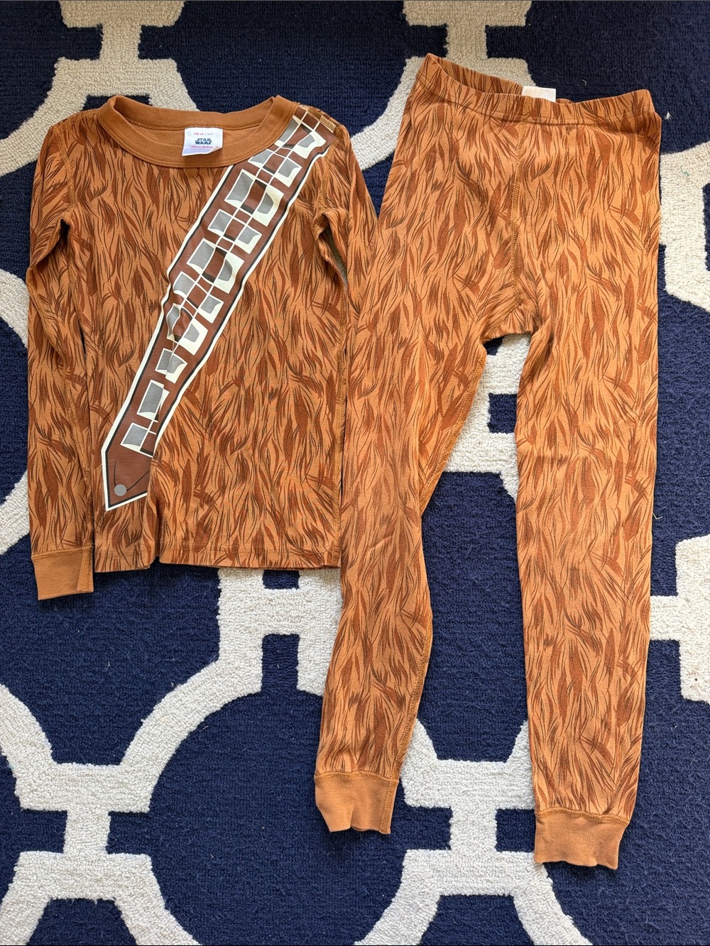 Hanna Andersson Star Wars Chewbacca Brown long john Pajama Set size 8